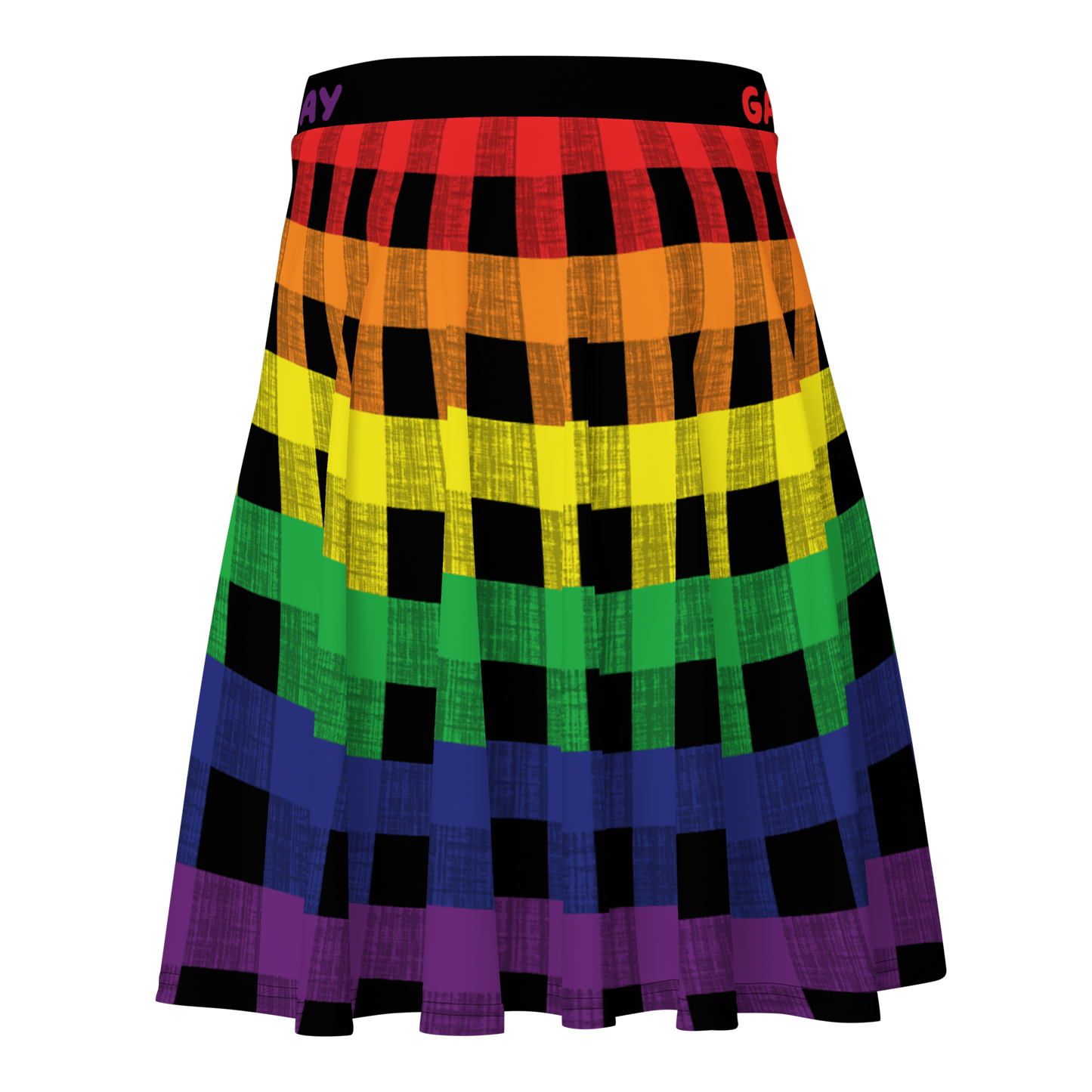 Rainbow Flannel Skater Skirt - GAY