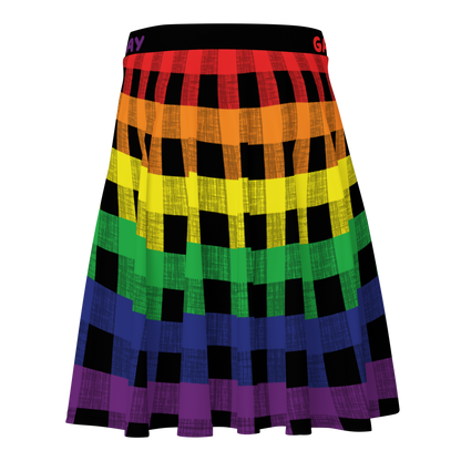 Rainbow Flannel Skater Skirt - GAY