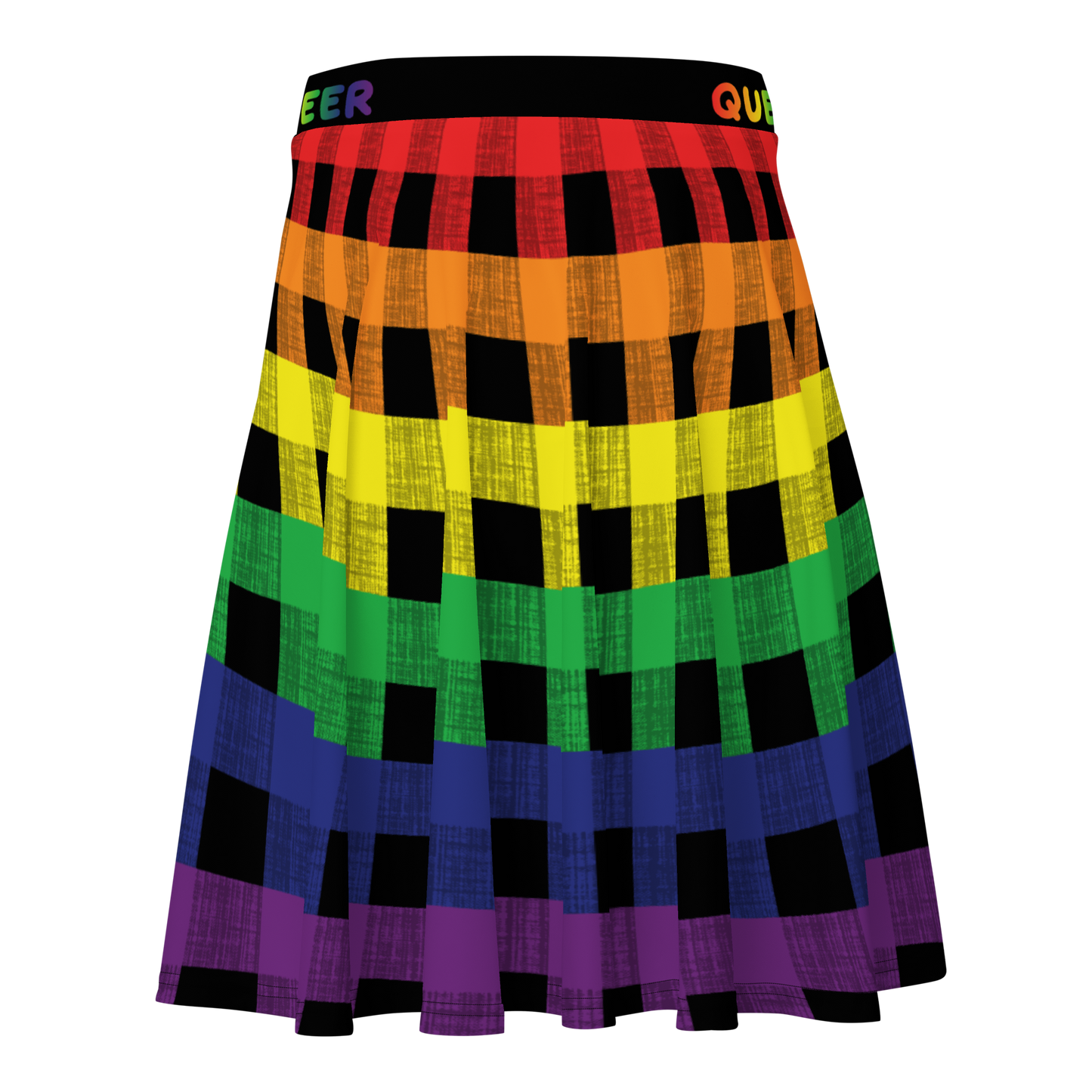 Rainbow Flannel Skater Skirt - QUEER