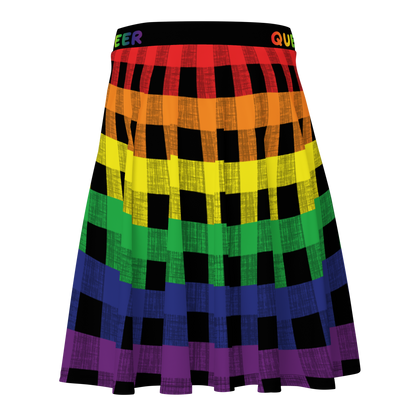 Rainbow Flannel Skater Skirt - QUEER