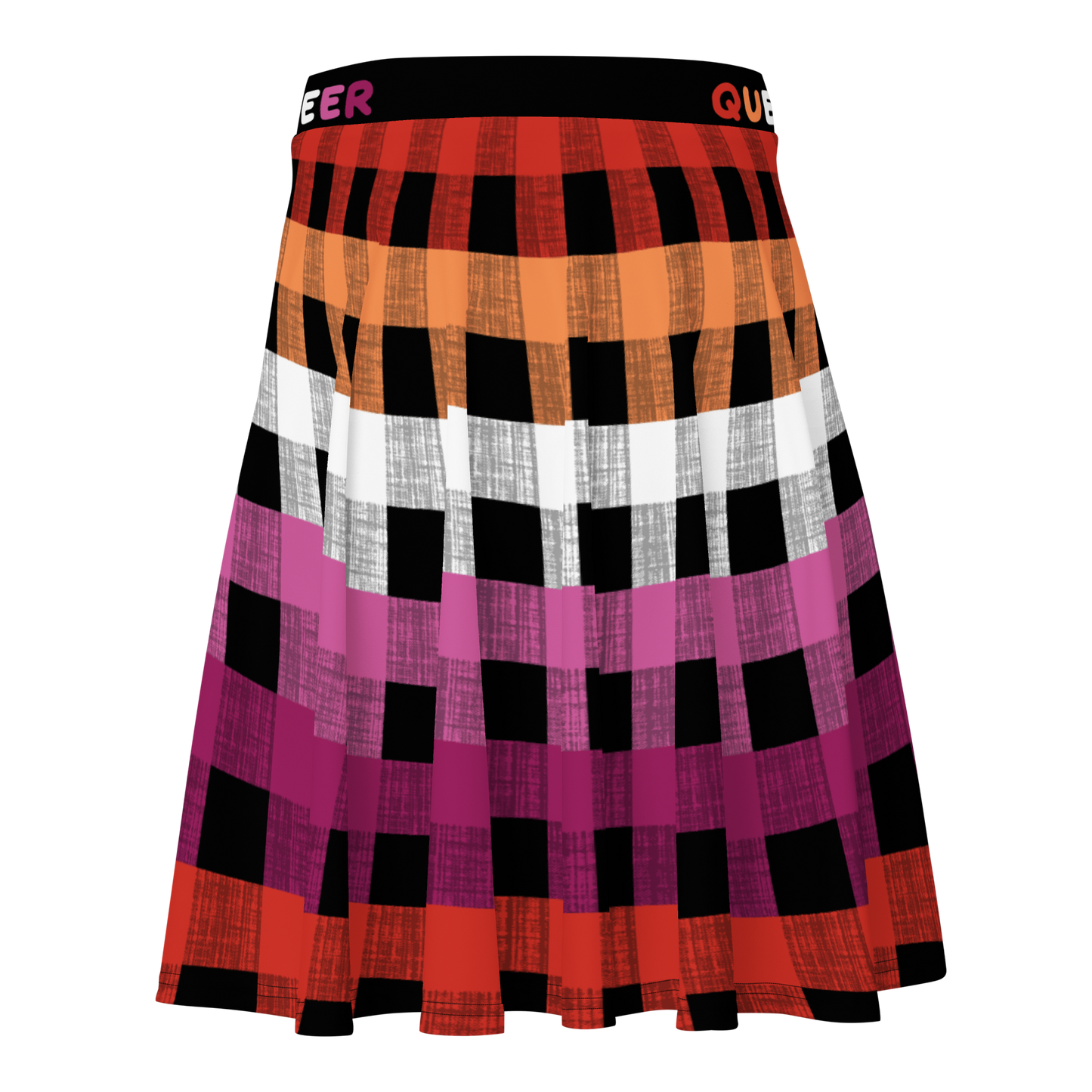 Lesbian Flannel Skater Skirt - QUEER