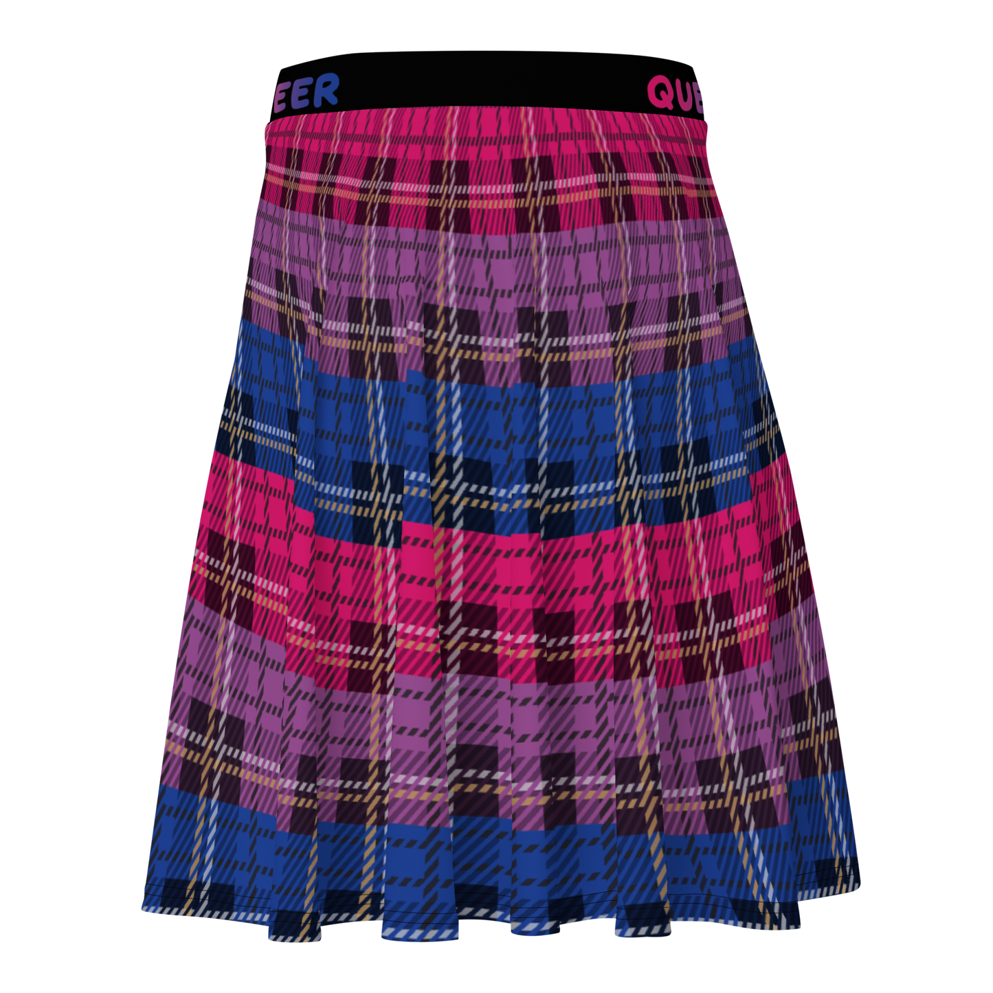 Bi Plaid Skater Skirt - QUEER