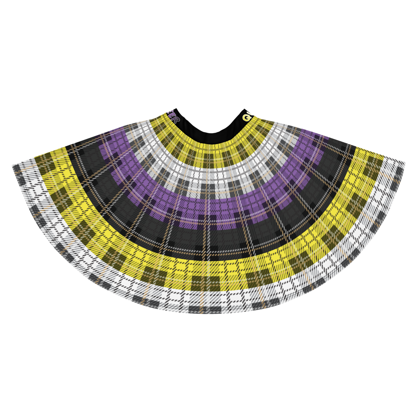 Enby Plaid Skater Skirt - QUEER