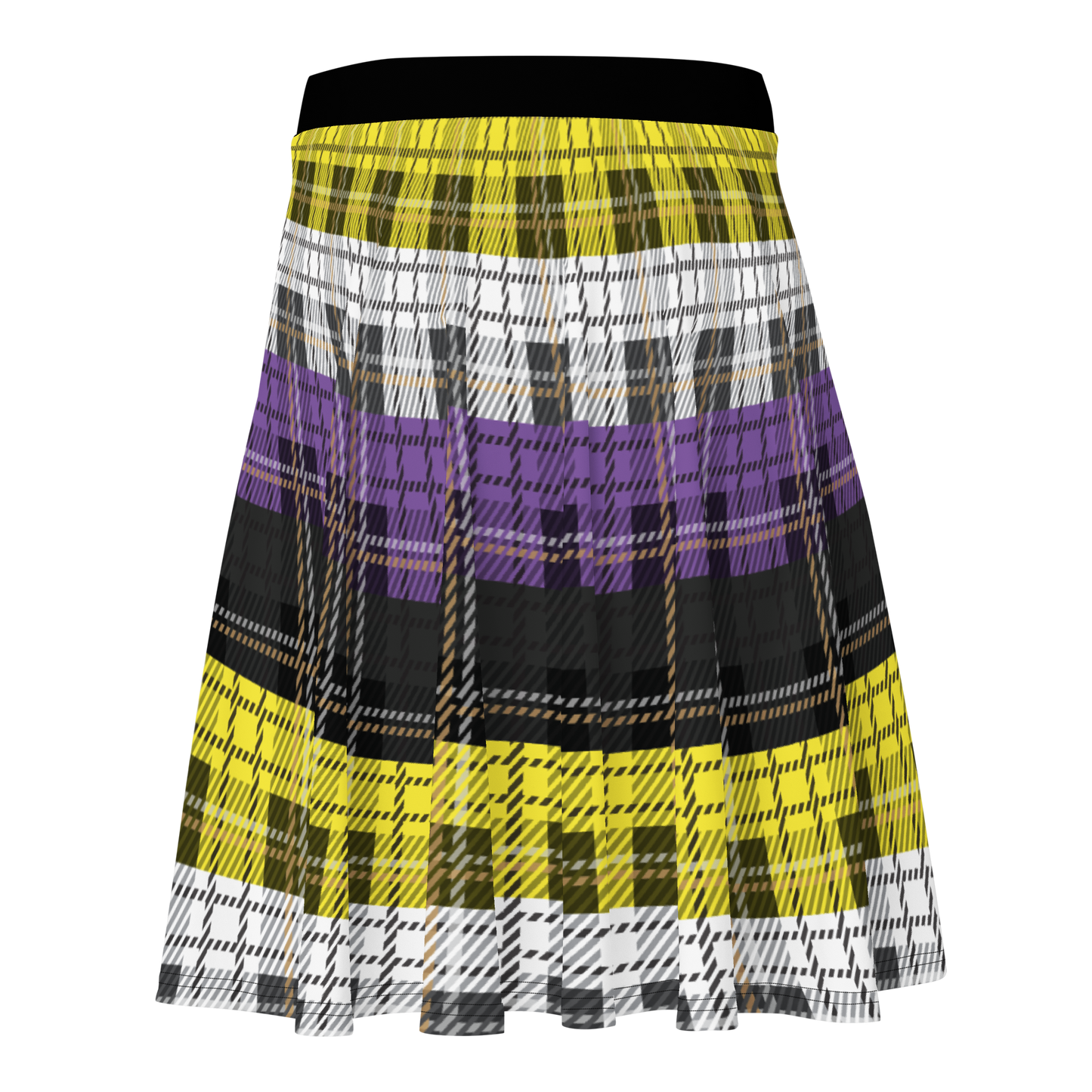 Enby Plaid Skater Skirt - NON-BINARY