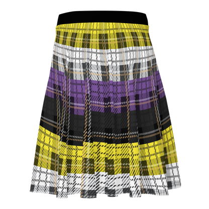 Enby Plaid Skater Skirt - NON-BINARY