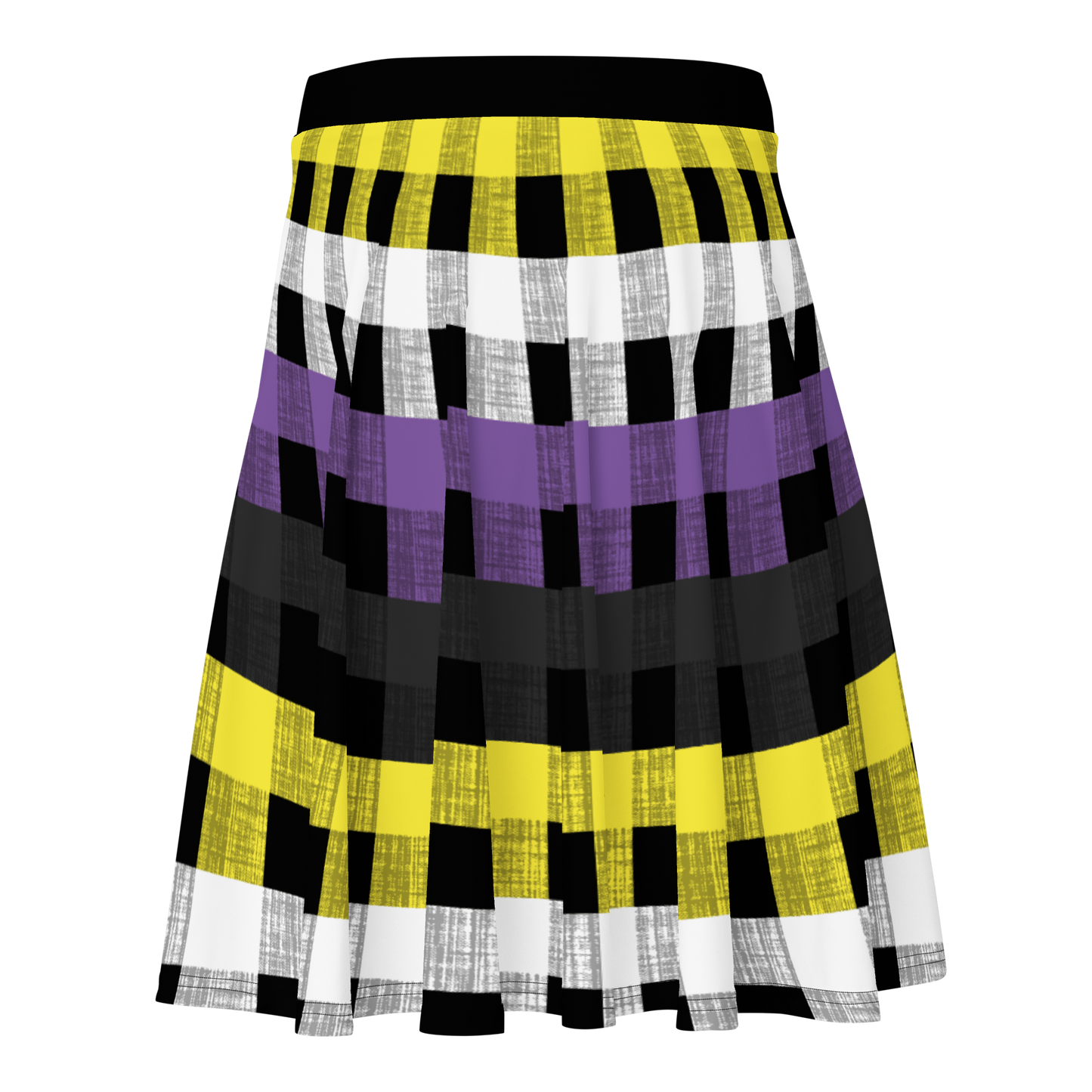 Enby Flannel Skater Skirt - NON-BINARY