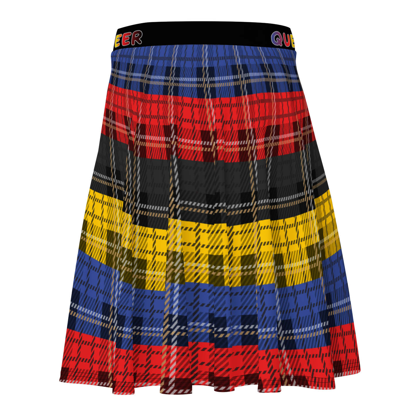 Poly Plaid Skater Skirt - QUEER