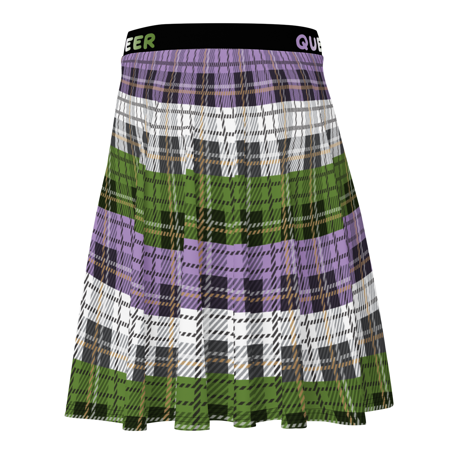 Genderqueer Plaid Skater Skirt - QUEER