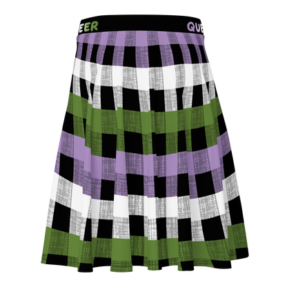 Genderqueer Flannel Skater Skirt - QUEER