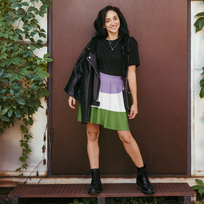 Genderqueer Pride Flag Skater Skirt