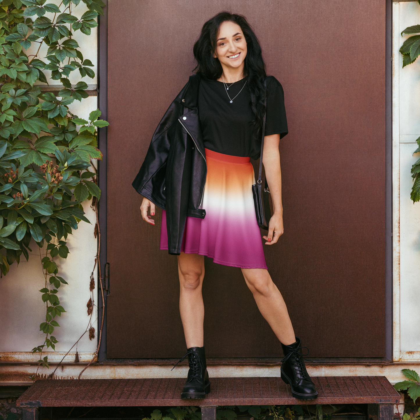 Lesbian Pride Gradient Skater Skirt