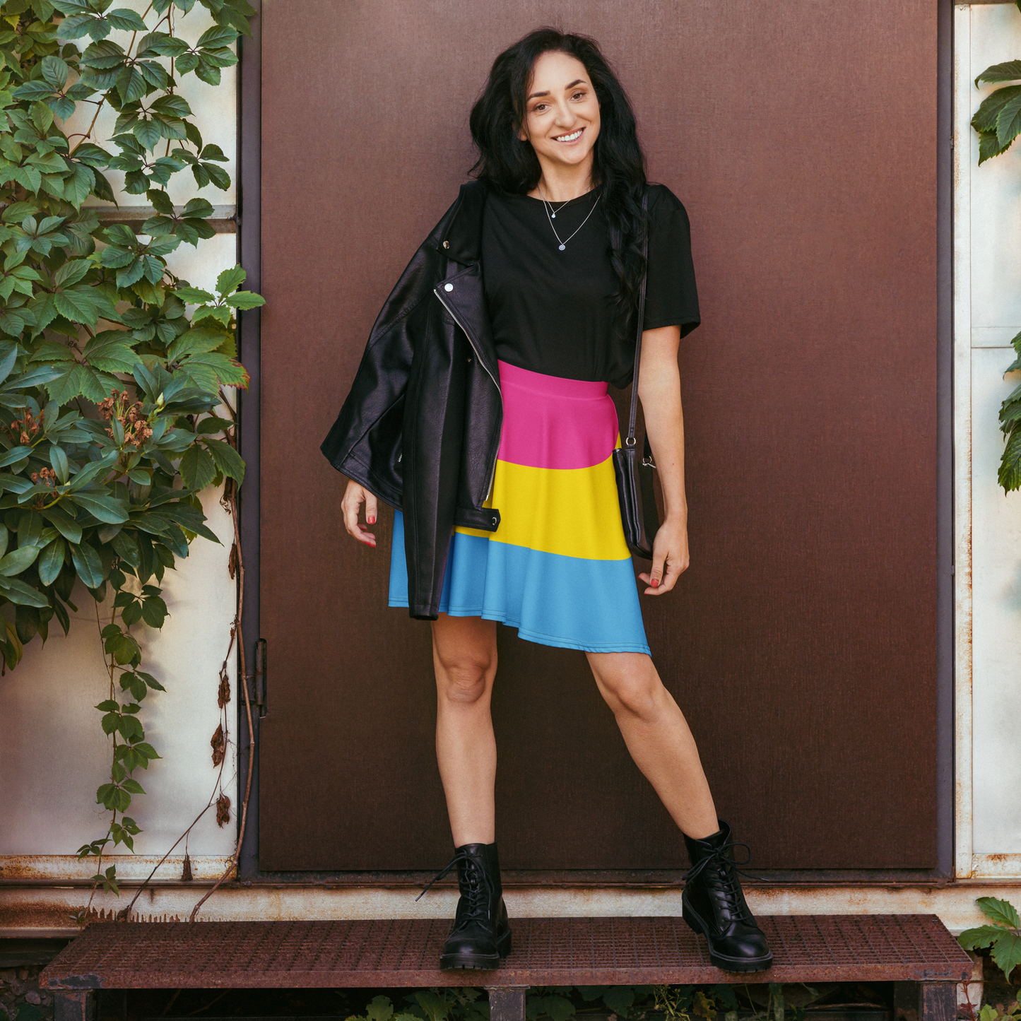 Pan  Pride Flag Skater Skirt