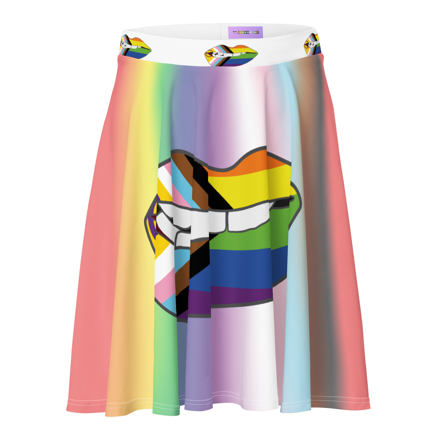 Progress Pride Biting Lips Skater Skirt