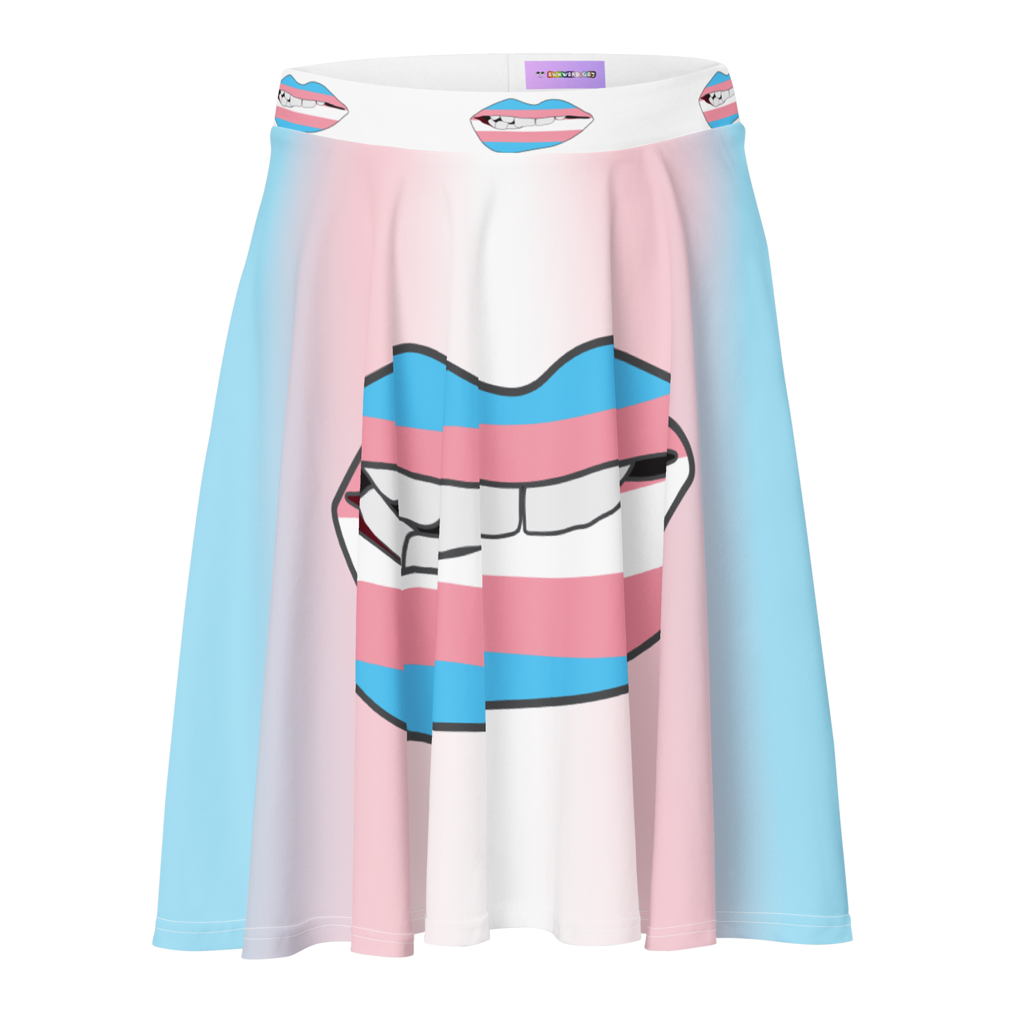 Trans Biting Lips Skater Skirt