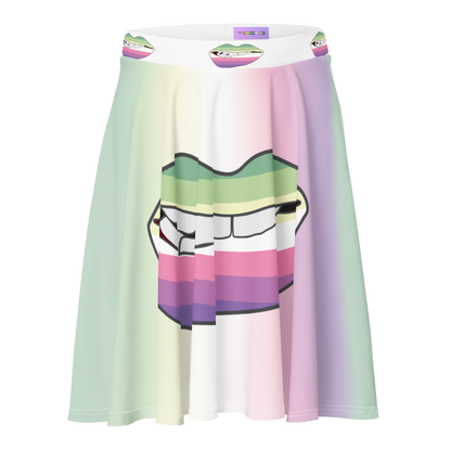 Genderfae Biting Lips Skater Skirt