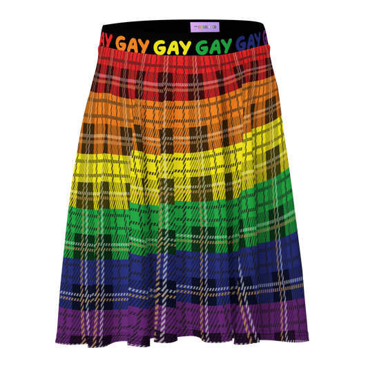 Rainbow Plaid Skater Skirt - GAY