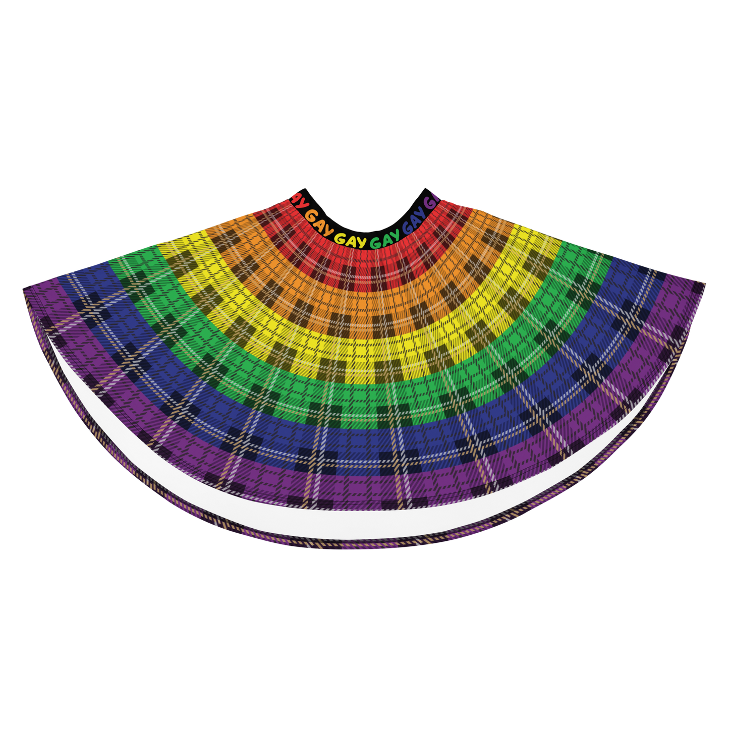 Rainbow Plaid Skater Skirt - GAY