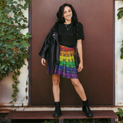 Rainbow Plaid Skater Skirt - GAY