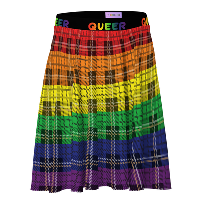 Rainbow Plaid Skater Skirt - QUEER