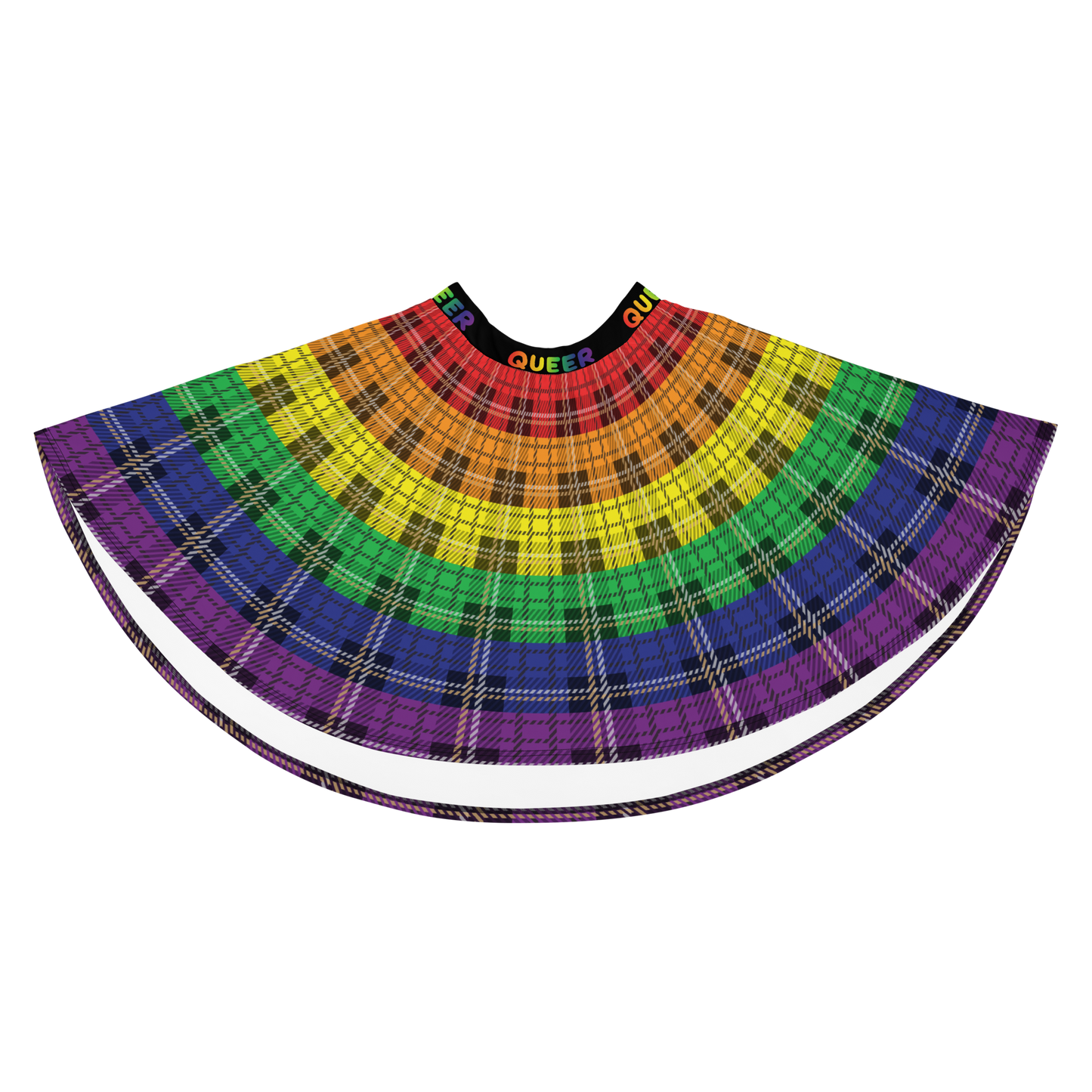 Rainbow Plaid Skater Skirt - QUEER