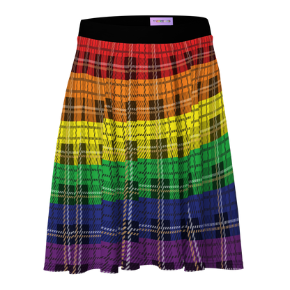 Rainbow Plaid Skater Skirt