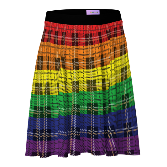 Rainbow Plaid Skater Skirt