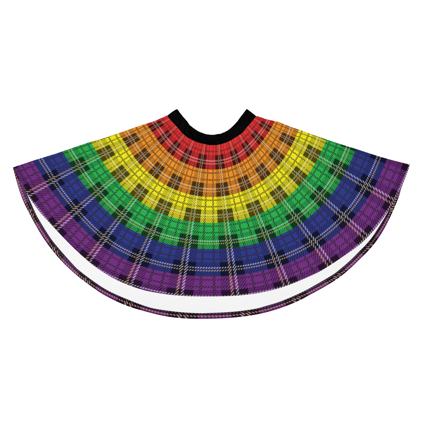 Rainbow Plaid Skater Skirt