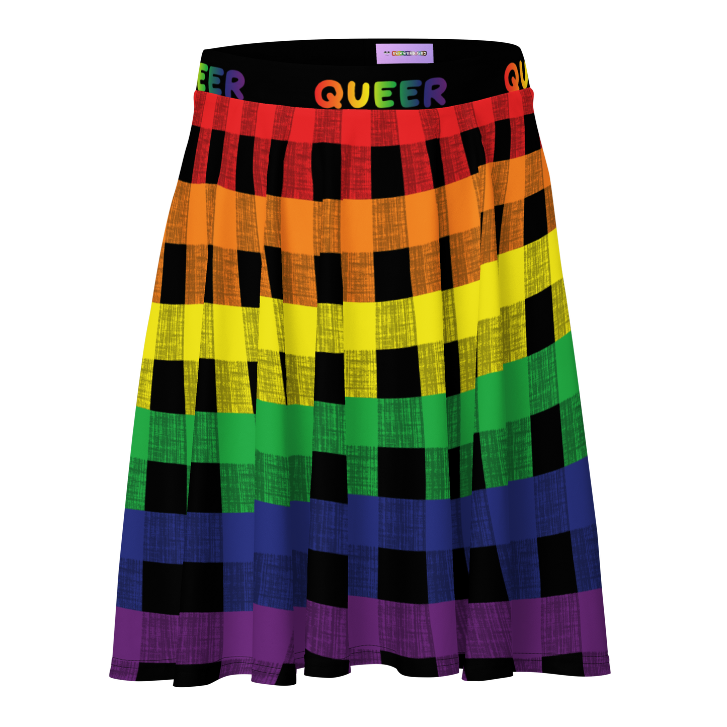 Rainbow Flannel Skater Skirt - QUEER