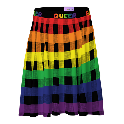 Rainbow Flannel Skater Skirt - QUEER