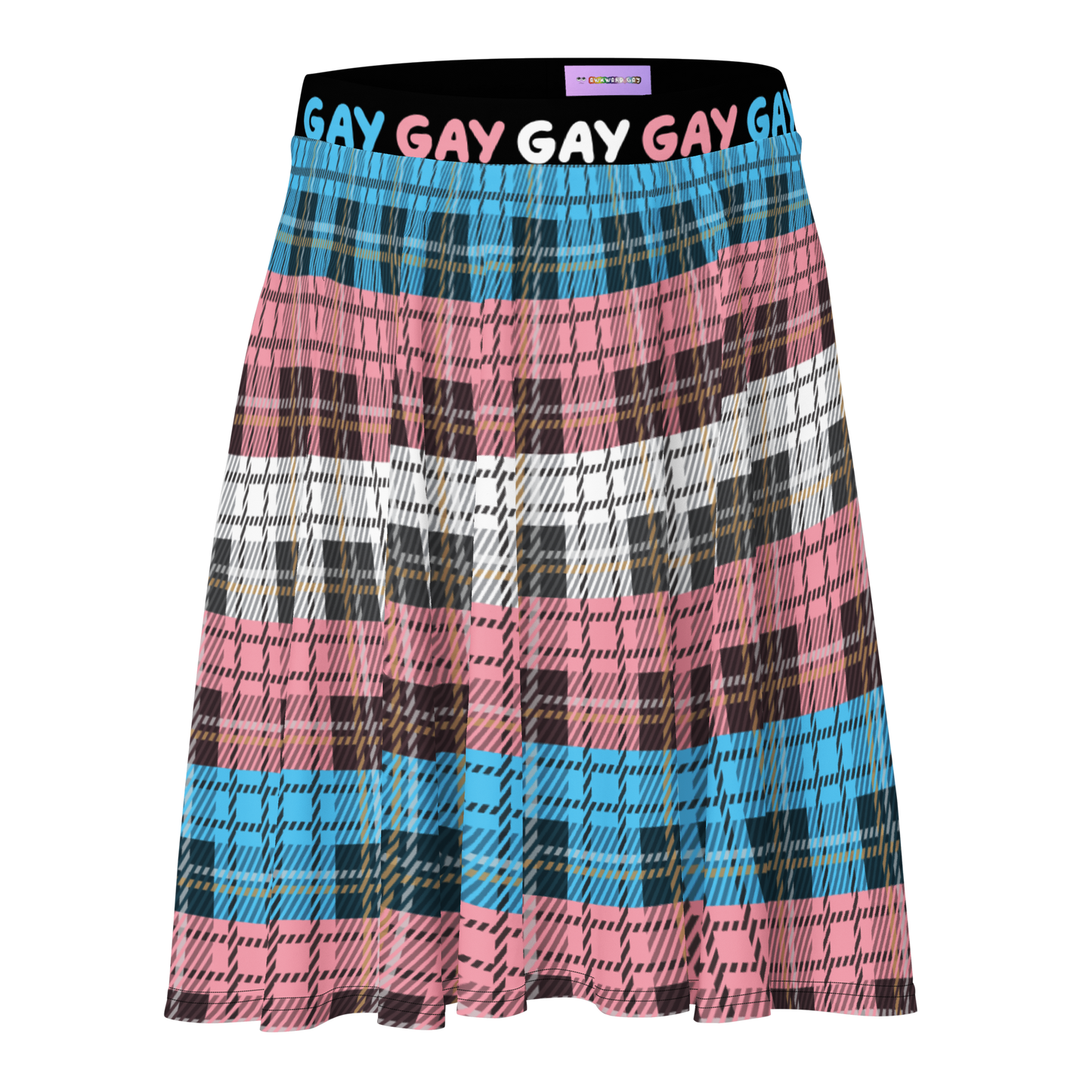 Trans Plaid Skater Skirt - GAY