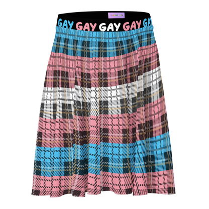 Trans Plaid Skater Skirt - GAY