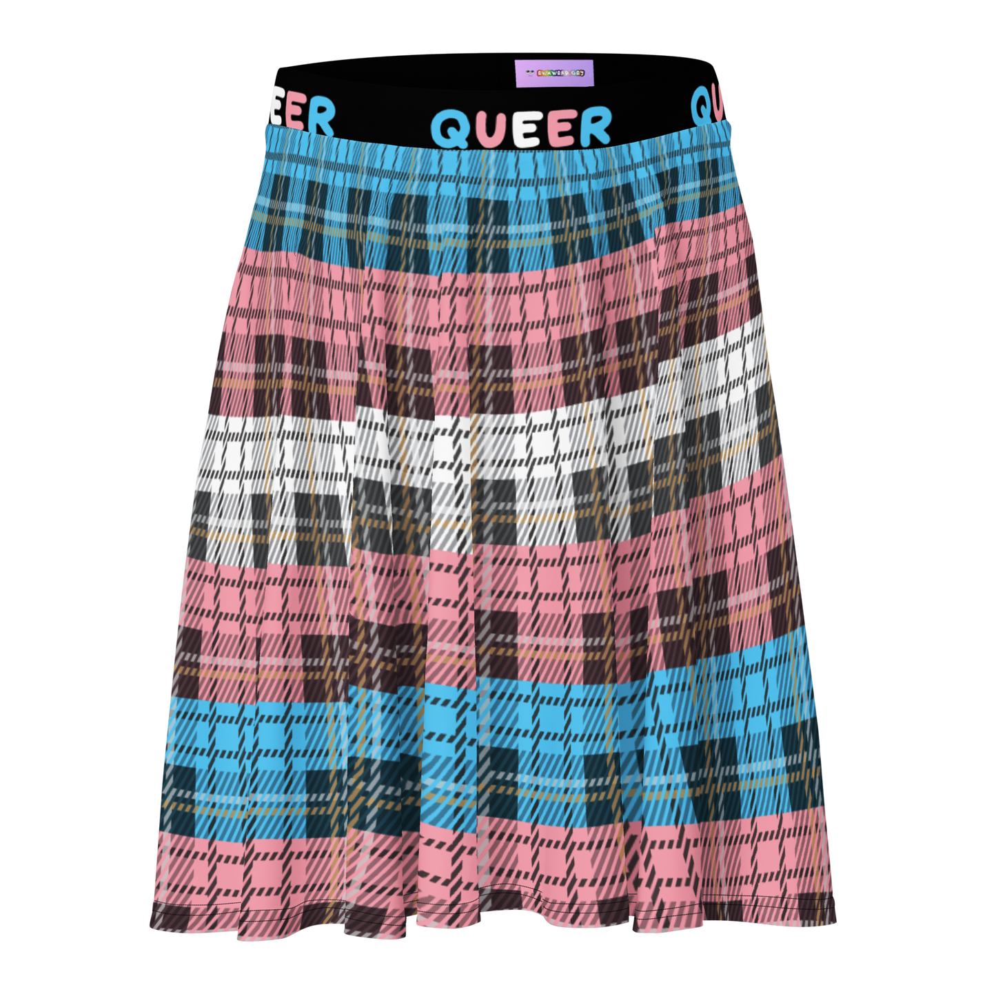 Trans Plaid Skater Skirt - QUEER