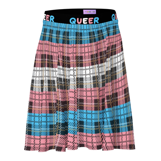 Trans Plaid Skater Skirt - QUEER