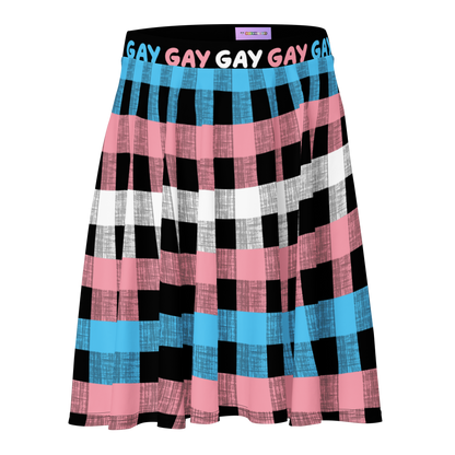 Trans Flannel Skater Skirt - GAY