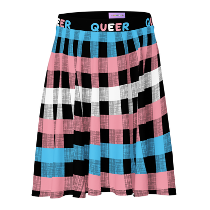 Trans Flannel Skater Skirt - QUEER