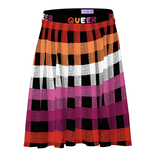 Lesbian Flannel Skater Skirt - QUEER