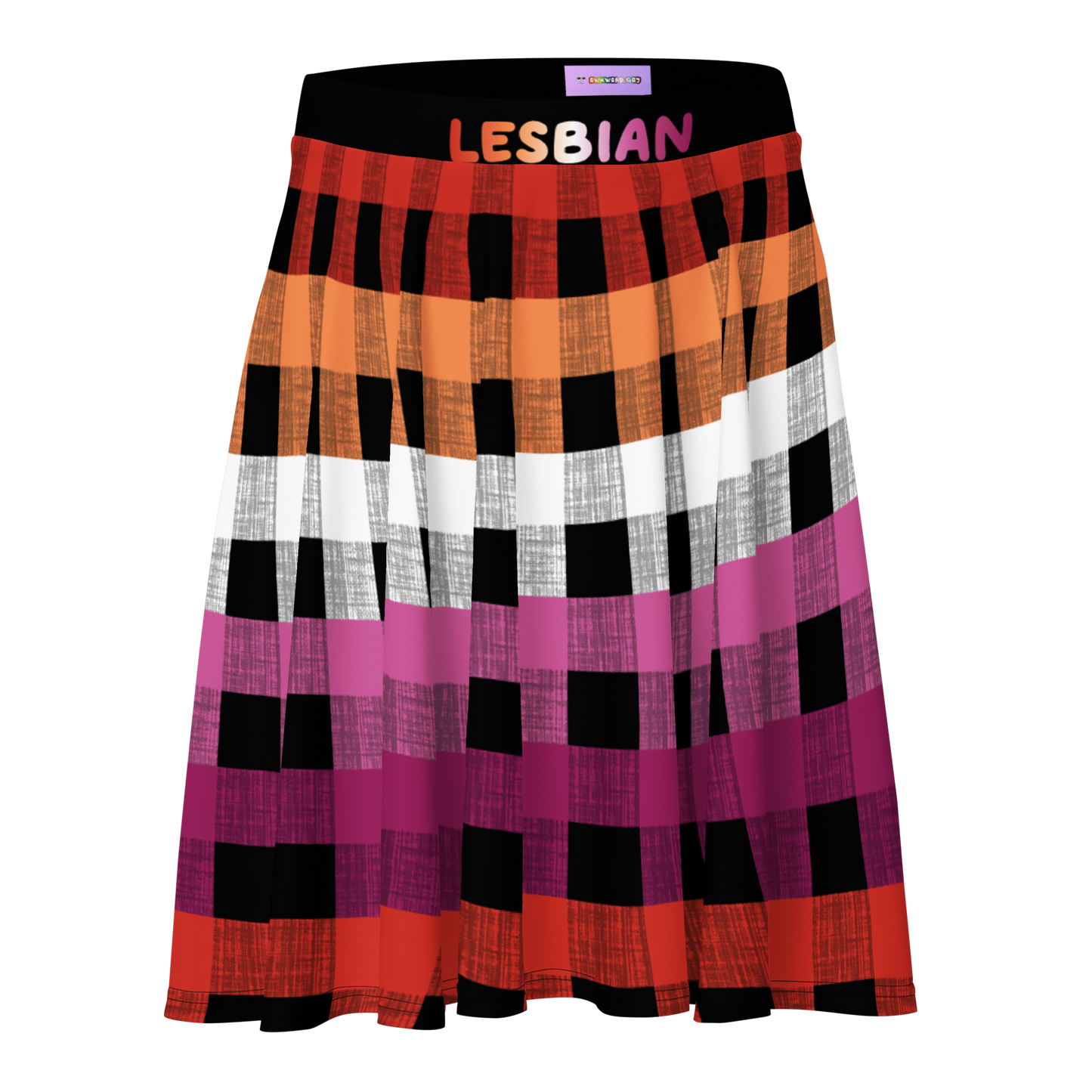 Lesbian Flannel Skater Skirt - LESBIAN