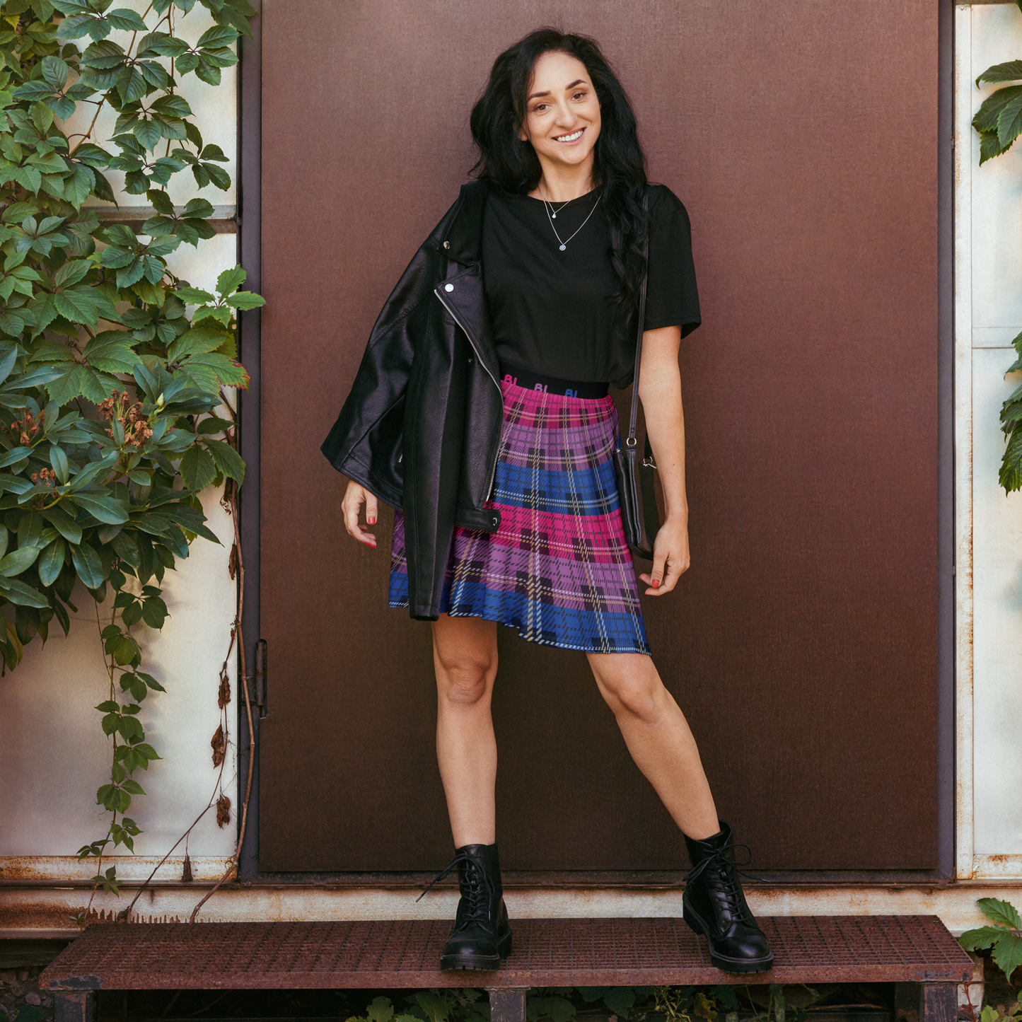 Bi Plaid Skater Skirt - BI