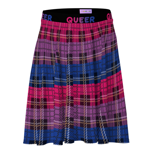 Bi Plaid Skater Skirt - QUEER