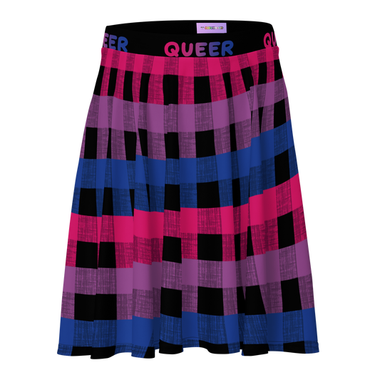 Bi Flannel Skater Skirt - QUEER