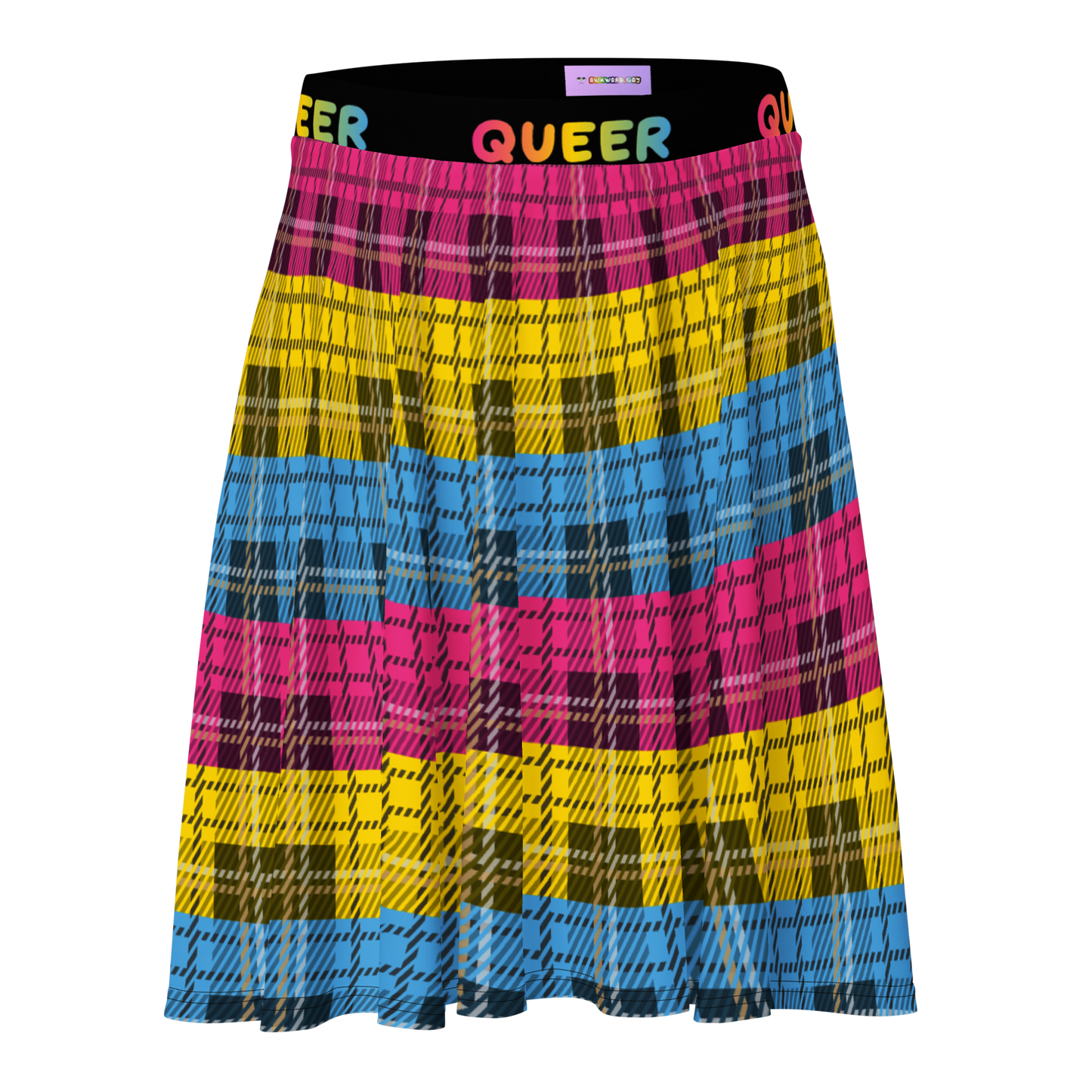 Pan Plaid Skater Skirt - QUEER