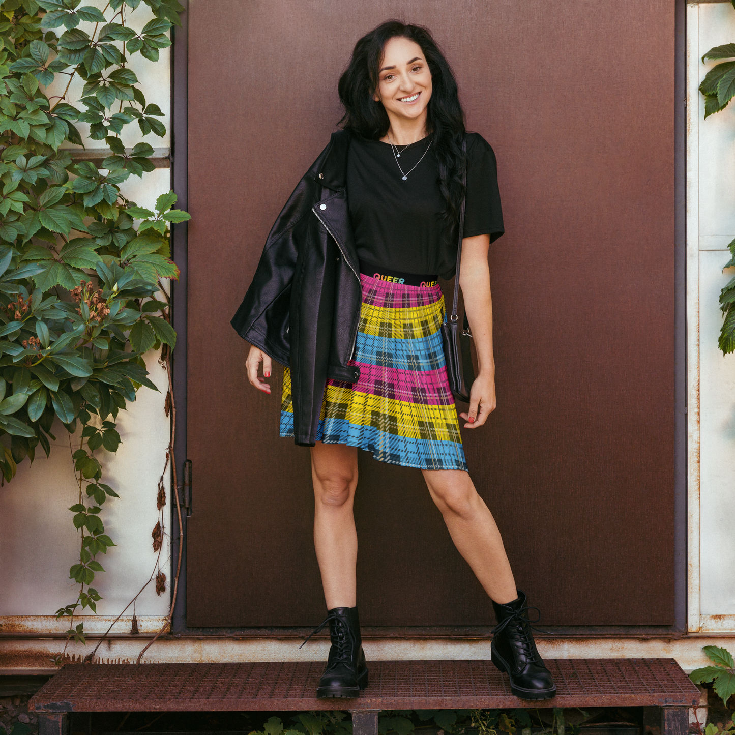 Pan Plaid Skater Skirt - QUEER