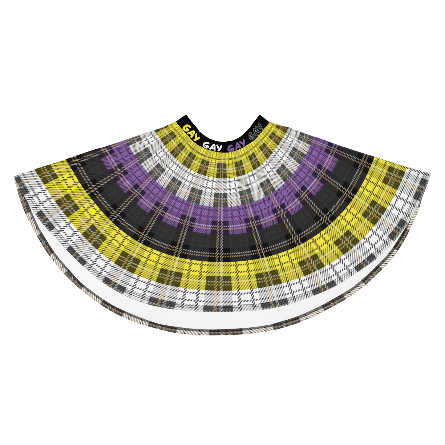 Enby Plaid Skater Skirt - GAY