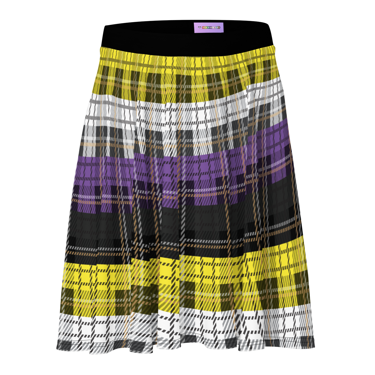 Enby Plaid Skater Skirt