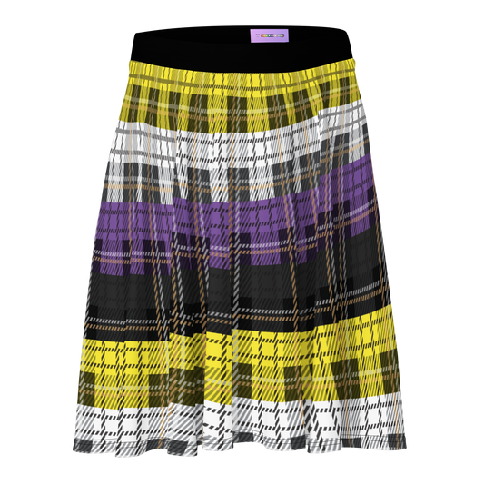 Enby Plaid Skater Skirt