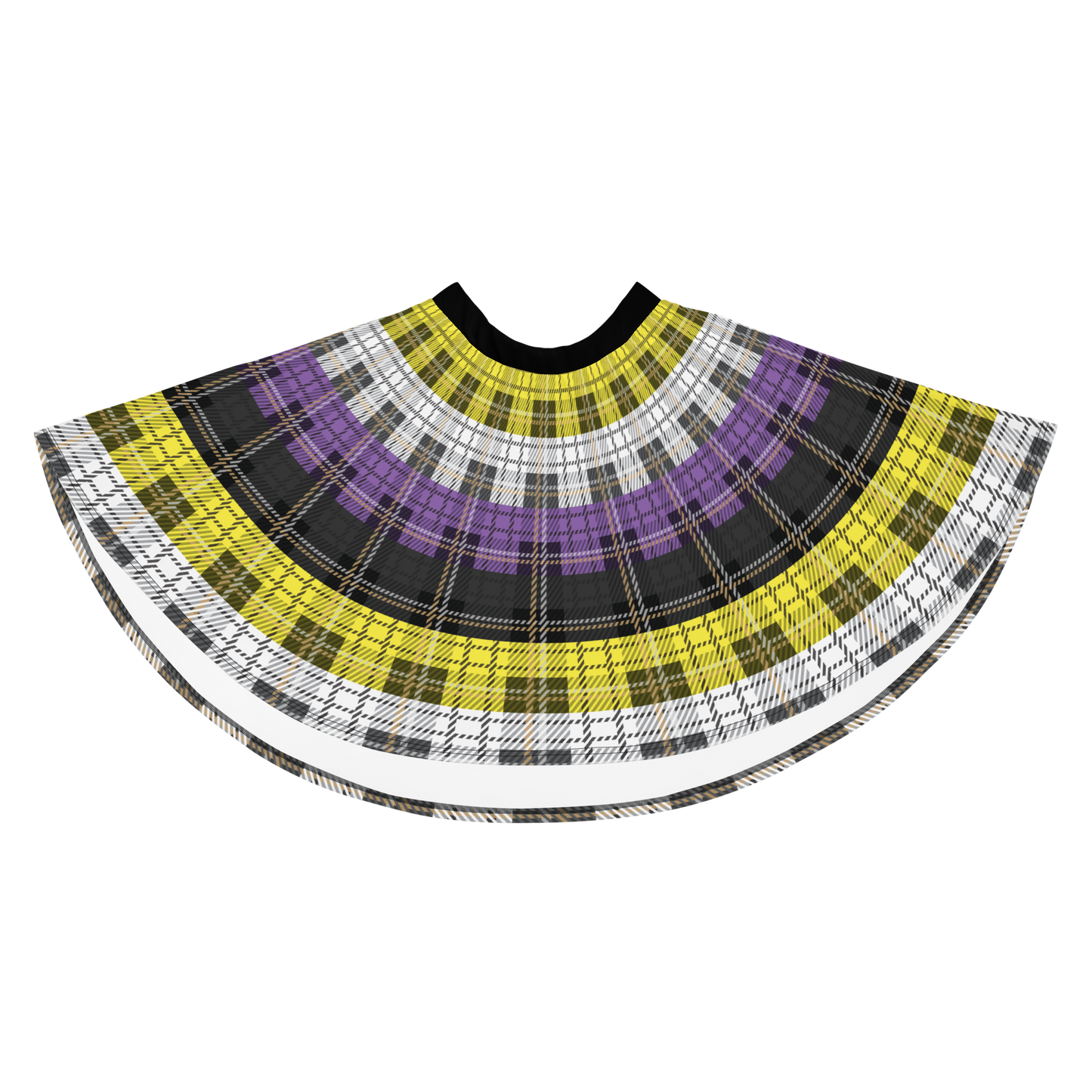 Enby Plaid Skater Skirt