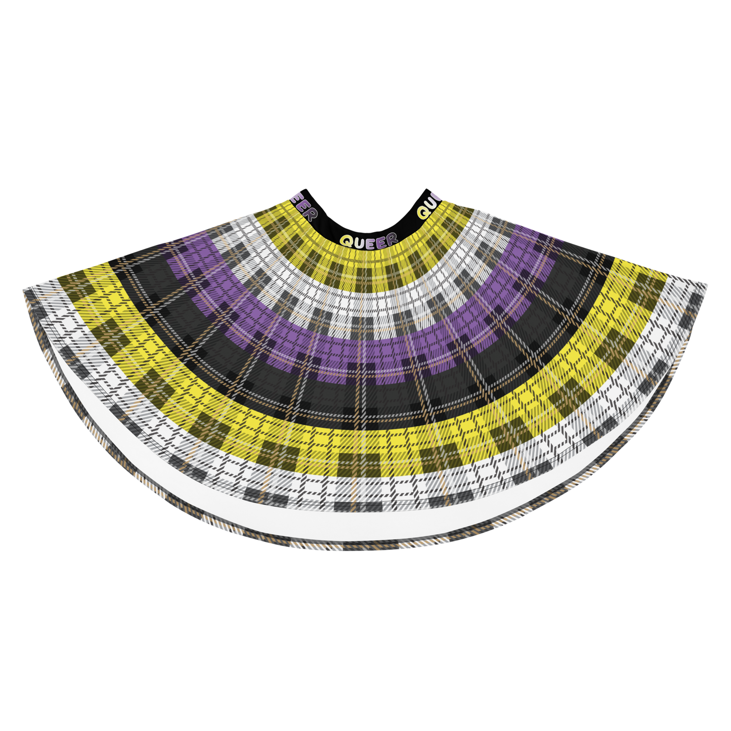 Enby Plaid Skater Skirt - QUEER