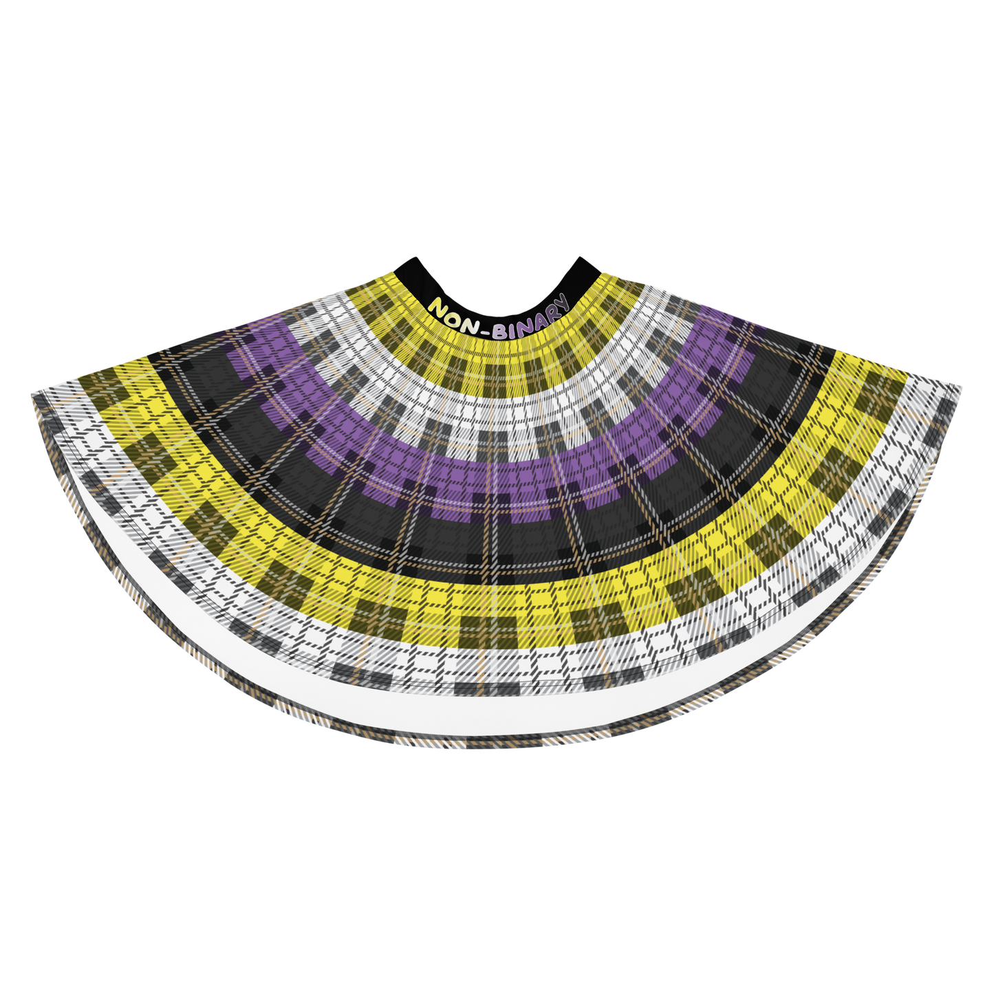 Enby Plaid Skater Skirt - NON-BINARY