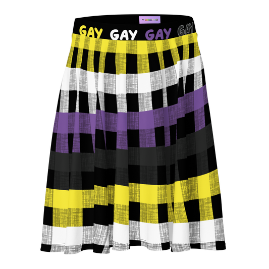 Enby Flannel Skater Skirt - GAY