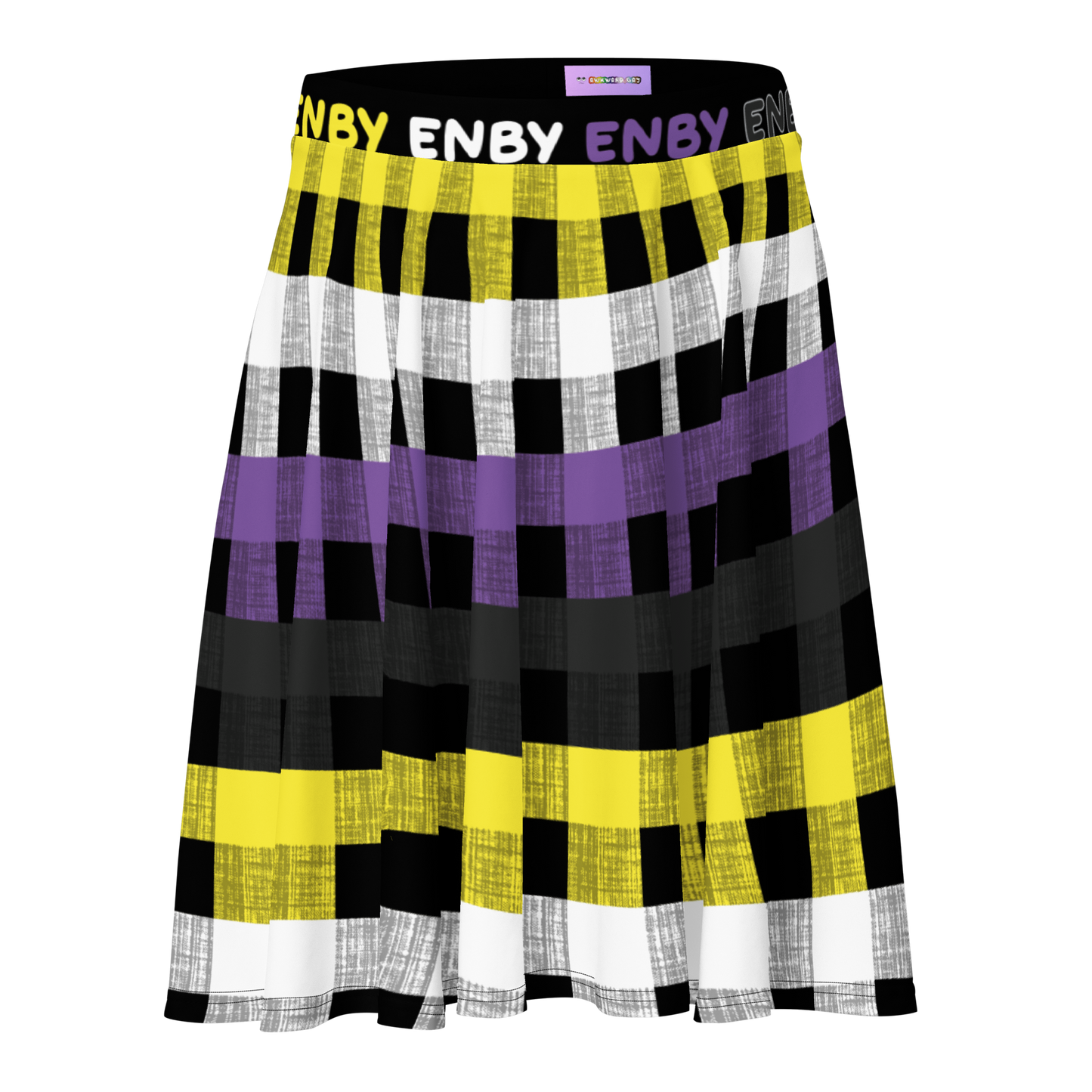 Enby Flannel Skater Skirt - ENBY